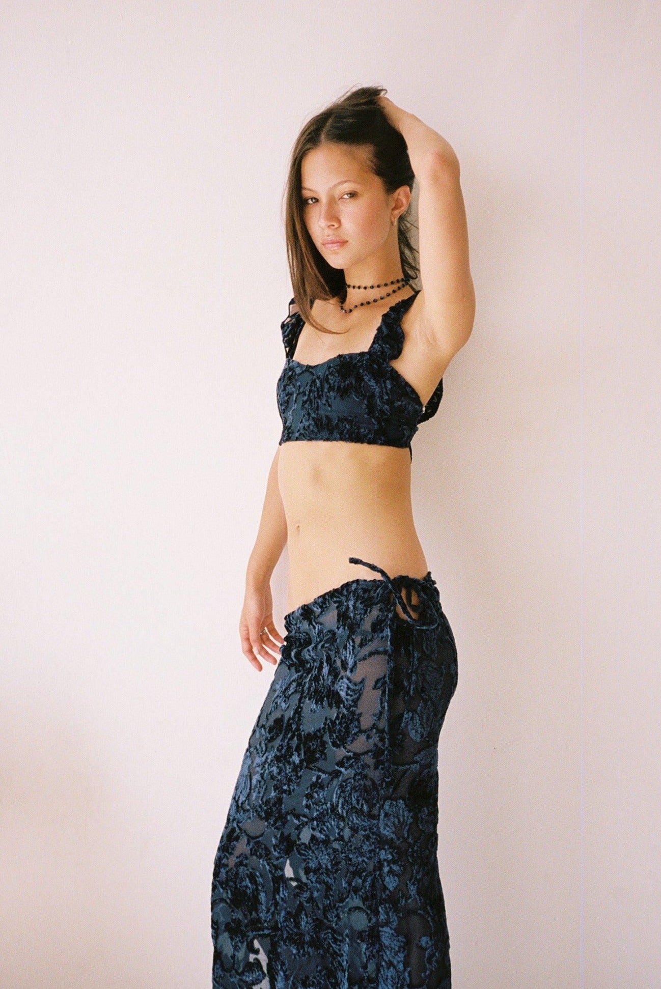 Violet Silk Velvet Skirt