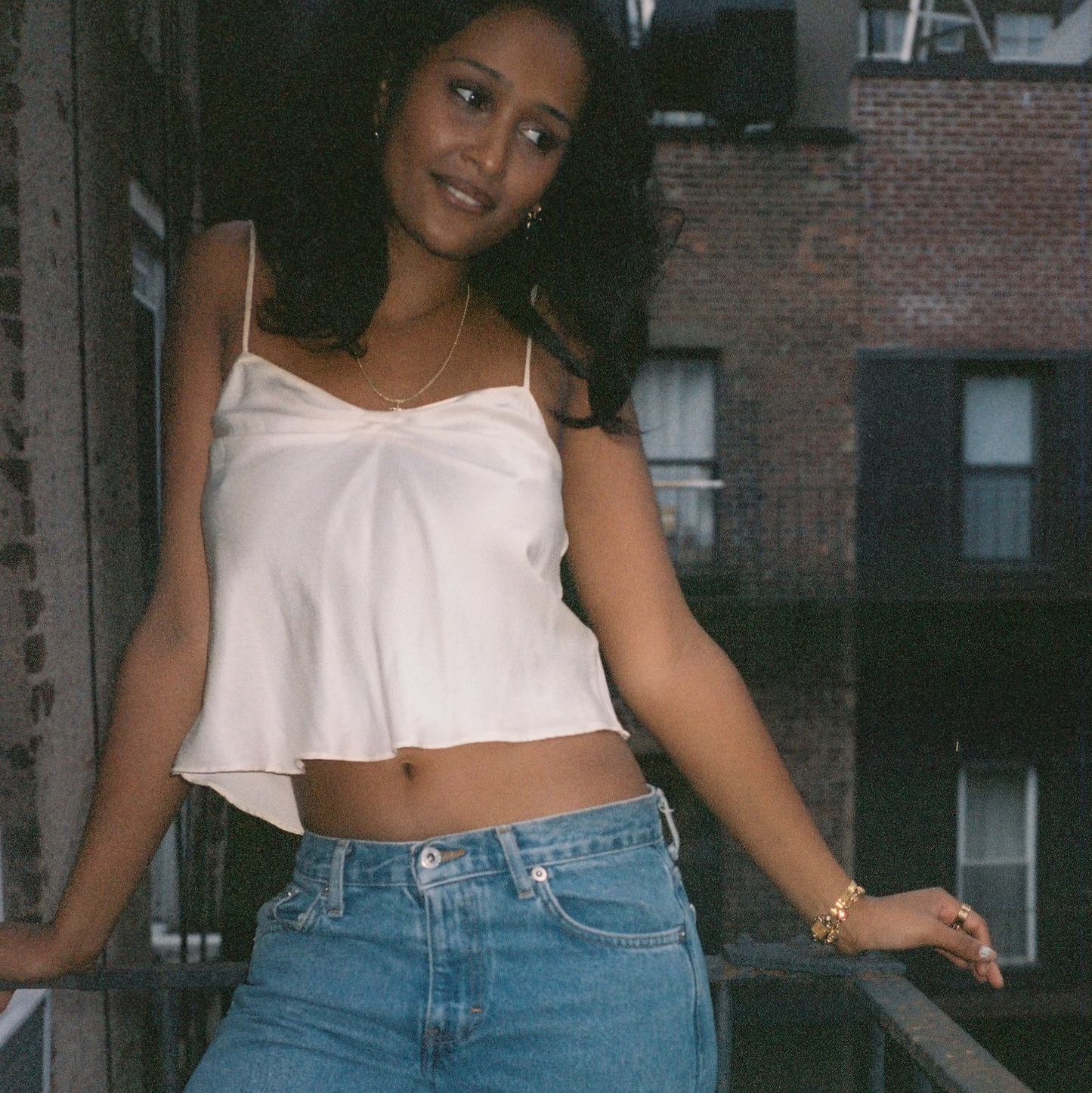 Alia Silk Tank in Ivory